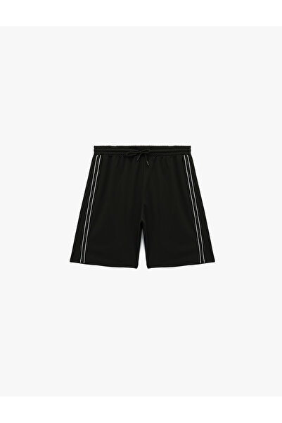 Koton Beli Lastikli Bağlamalı Yanları Şerit Detaylı Spor Şort