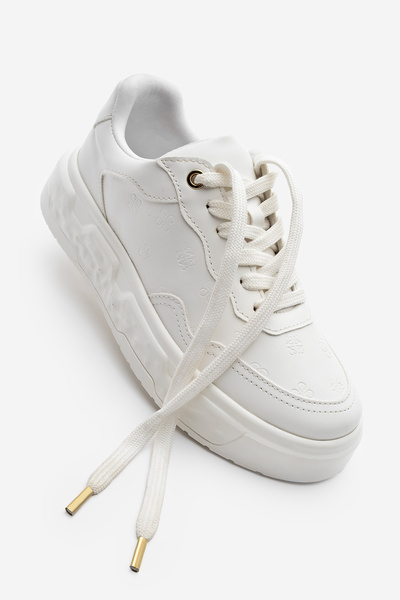 Marjin Γυναικεία αθλητικά παπούτσια με στάμπα με χοντρό σχέδιο σόλας Maysa White