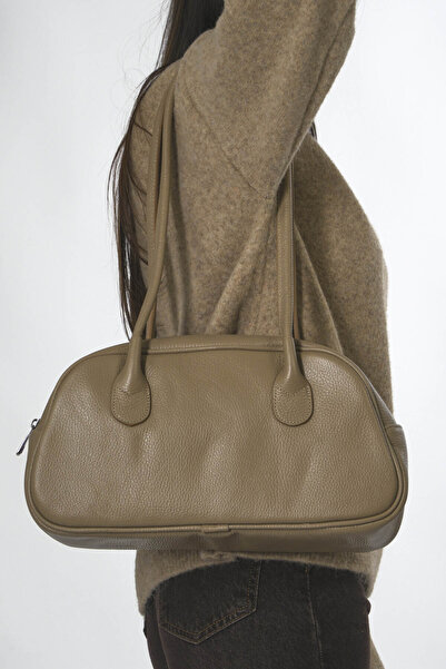 ABBRA Women's Double Strap Lined Vegan Leather Bag