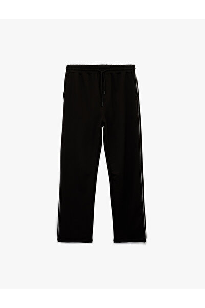Koton Cotton Piping Detail Pocket Detailed Waist Tie-Up Sweatpants