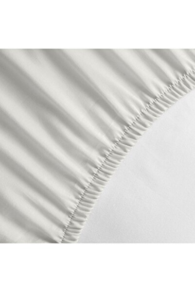 Leruum London White Elastic Double Bed Sheet 100% Cotton Sheet with Elastic 35 cm Depth