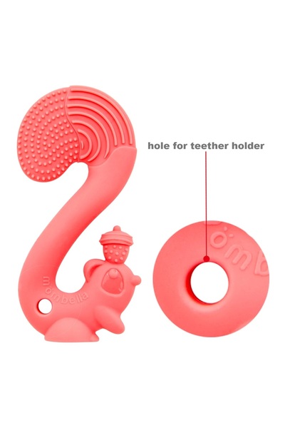 Mombella Silicone Gum Ring - Pink Squirrel