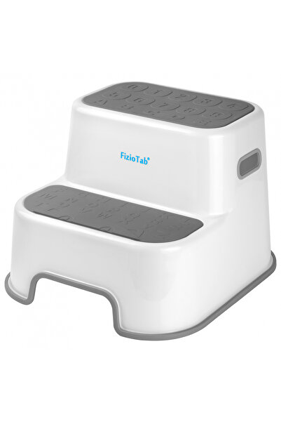 FizioTab Scaunel Inaltator WC in Doua Trepte FizioTab®, cu Suprafata Antialunecare, cu Cifre si Litere/Gri
