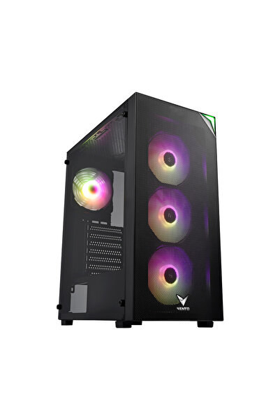 VENTO FSP VG3400S 750W 80+ 4x120mm RGB Fan Temperli Cam USB 3.0 Mesh ATX Gaming (Oyuncu) Kasa