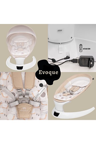 APPEKIDS Electric swing with adjustable backrest and motion sensor, Evoque - Bubble Beige