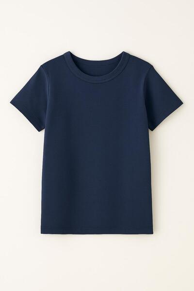 Onurel Boy's 6-Pack 100% Cotton Ribbed Undershirt 2 Black 2 Navy Blue 2 Gray Half Sleeve Undershirt