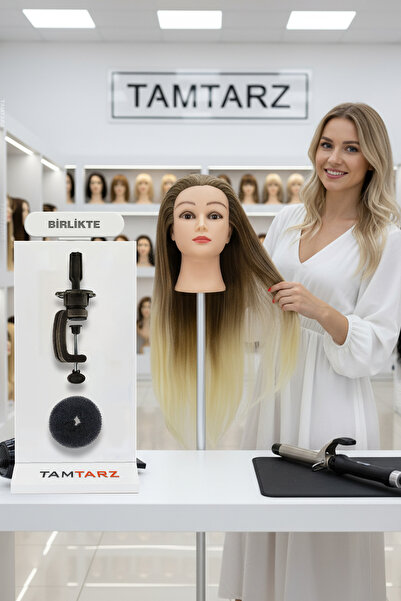 Genel Markalar TAMTARZ - Kuaför Eğitim Mankeni / Kahverengi Platin + Masa Apa...
