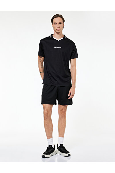Koton Short Sports Shorts with Tie-Up Waist, Pockets and Stripe Detail on the Sides