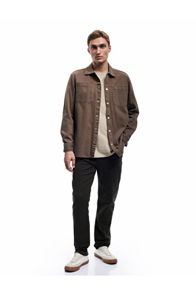 Koton Normal Bel Düğmeli Pamuklu Cep Detaylı Gabardin Pantolon