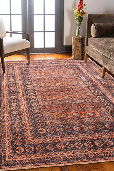 ARTLOOP Fuga Yumuşak Dokulu Kahverengi Etnik Desenli Halı KA 33