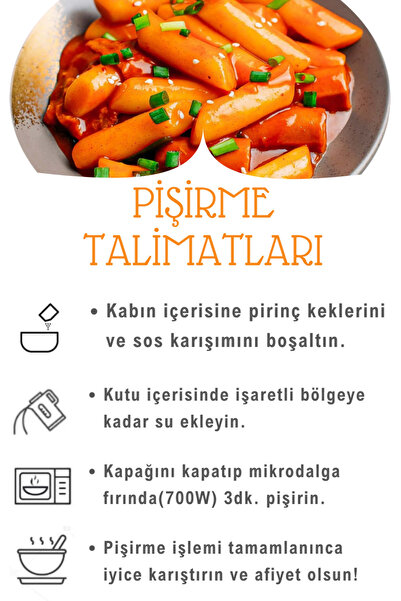 SANSKORE Hipokki Acı Ve Tatlı Soslu Kore Tteokbokki Pirinç Keki 120gr