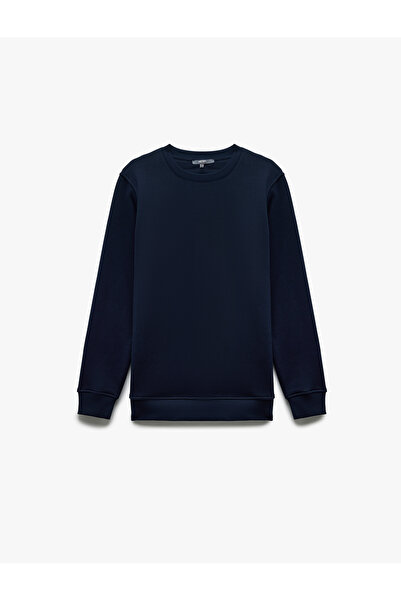 Koton Βαμβακερό μακρυμάνικο ανδρικό φούτερ με λαιμόκοψη