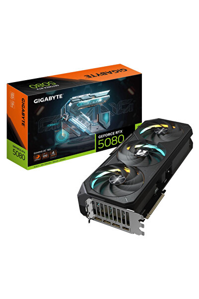 Gigabyte GeForce RTX 5080 GAMING OC GV-N5080GAMING OC-16GD GDDR7 16G 256bit Gaming (Oyuncu) Ekran Ka