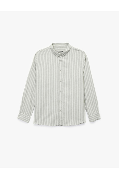 Koton Button-Down Collar Cotton Regular Fit Long Sleeve Shirt