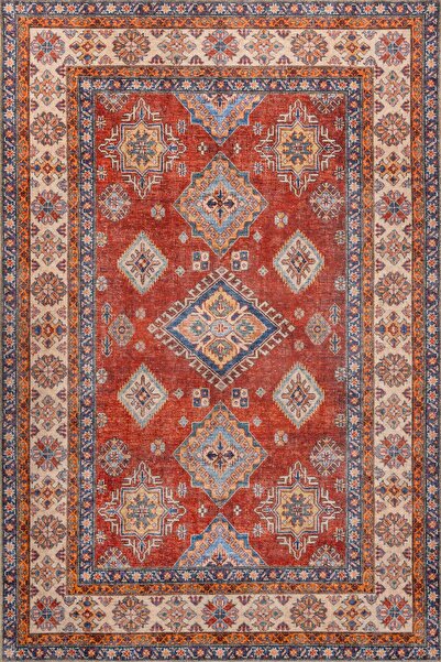 ARTLOOP Fuga Yumuşak Dokulu Kırmızı Vintage Desenli Halı KA 38