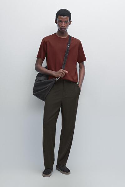 Massimo Dutti %100 merserize pamuklu t-shirt