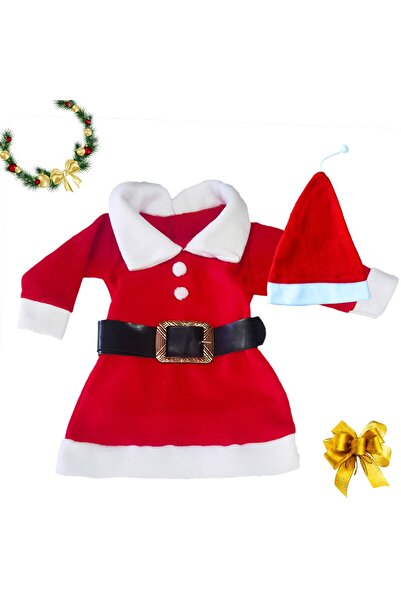 MODİMO Girl's Santa Claus Costume, New Year's Children's Costume, New Year's Costume for Children