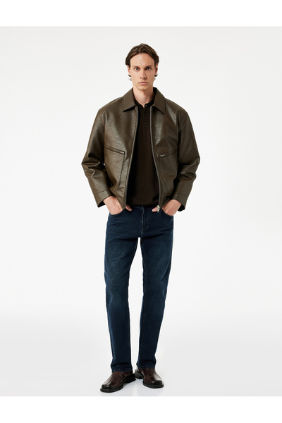 Koton Βαμβακερό Παντελόνι Jean με Κανονική Μέση Straight Fit - Mark Jean