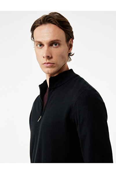 Koton Pulover de tricotaj cu jumătate de fermoar cu mânecă lungă