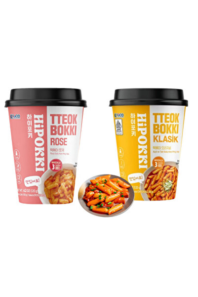 SANSKORE Hipokki Rose Soslu Ve Klasik Soslu Tteokbokki Kore Pirinç Keki 120gr 2'li set