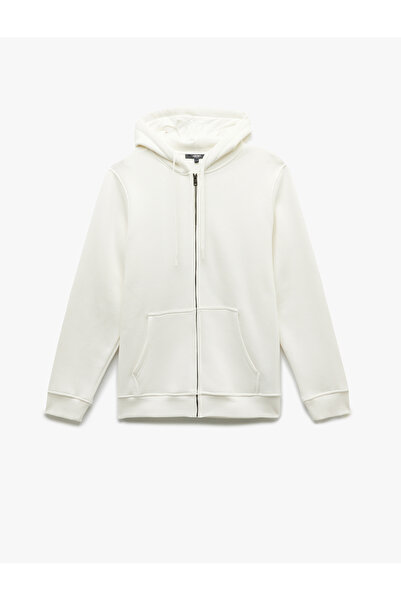 Koton Світшот з довгими рукавами, шардоном, блискавкою та кишенями-кенгуру