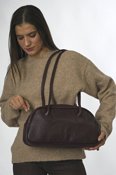 ABBRA Women's Double Strap Lined Vegan Leather Bag