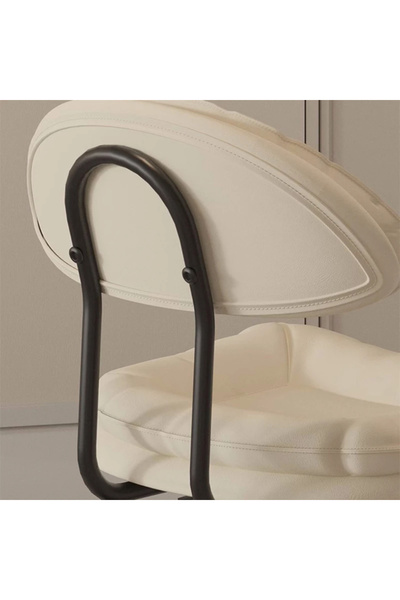 Quasar & Co. Set of 2 bar stools, swivel, height-adjustable, kitchen-suitable, metal/ecological leather, cream