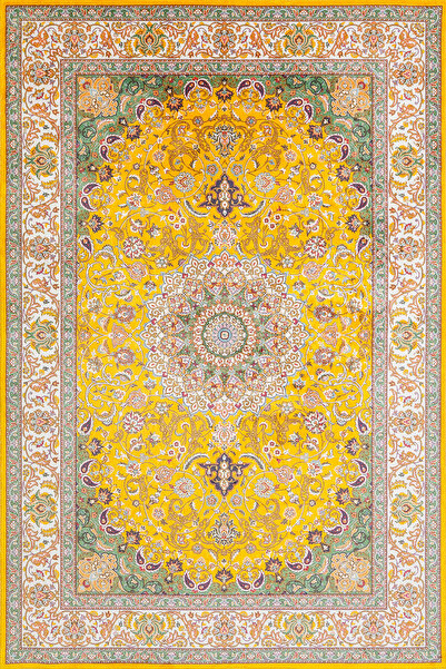 ARTLOOP Fuga Yumuşak Dokulu Sarı Vintage Desenli Halı KA 17