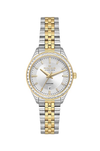 Nacar Sapphire Glass Silver - Gold Women's Wristwatch Nc33- 398385 -Cwms