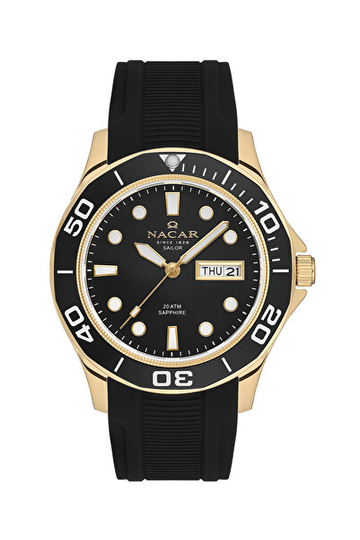 Nacar SAFİR CAM SPOR SİYAH ERKEK KOL SAATİ NC34-29B509-DBS1