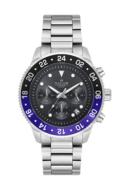 Nacar SAFİR CAM SPOR GÜMÜŞ ERKEK KOL SAATİ NC37-294238NB-ABM