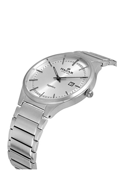 Nacar Safir Glass Silver Men's Wristwatch Nc17- 2960018 -Asm