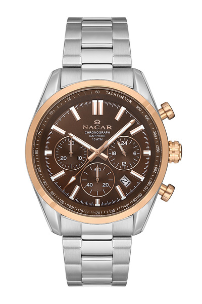 Nacar Safir Glass Sports Silver Men's Wristwatch Nc34- 290713 -Ekm