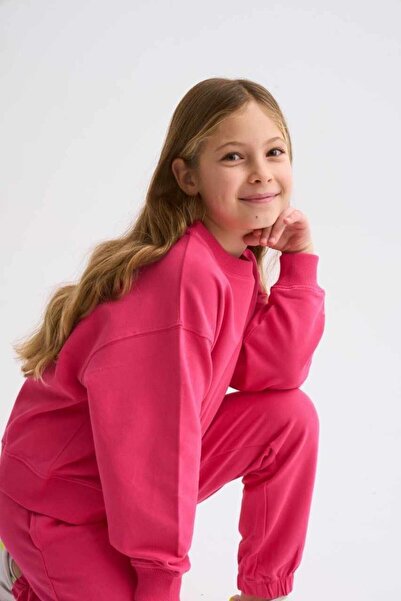 THERECOLOR Pink Long Sleeve Organic Sweatshirt for Girls