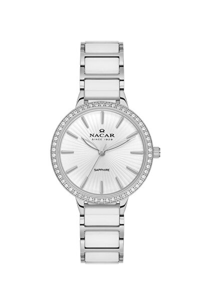Nacar SAFİR CAM BEYAZ KADIN KOL SAATİ NC33-398208-AWMS