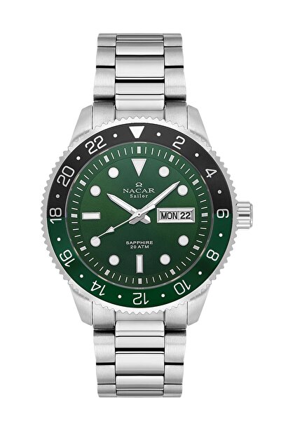 Nacar SAFİR CAM SPOR GÜMÜŞ ERKEK KOL SAATİ NC37-294235NB-ANM