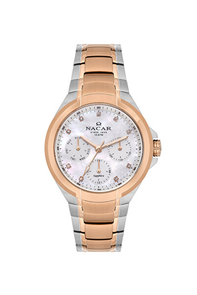 Nacar SAFİR CAM SPOR GÜMÜŞ - ROSE KADIN KOL SAATİ NC28-392322-ESM