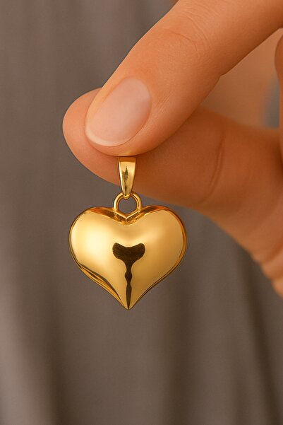 UKBA GOLD Bombeli Kalp Kolye Ucu L