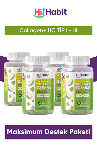 Hi Habit Doğası Unmodified Collagen Gummy 60 Pieces – Uc Type I & Iii Undenat...