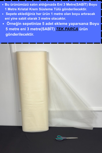 AZREN STORE Krem Süsleme Tülü, Bohça Tülü Gelin Damat Düğün Konvoy Kapı Valiz...