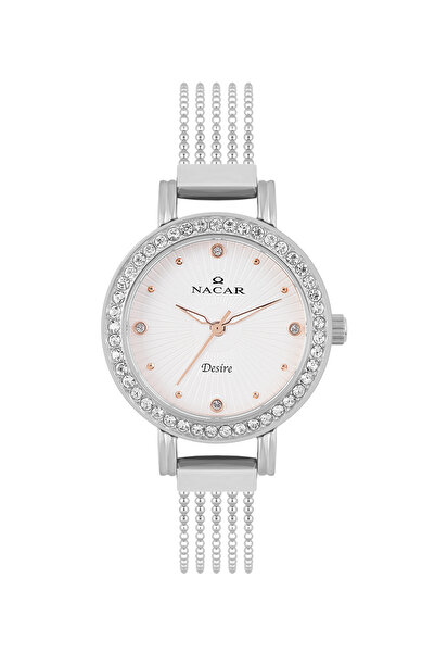 Nacar ساعة يد نسائية فضية NC10- 3931019 -ASMS