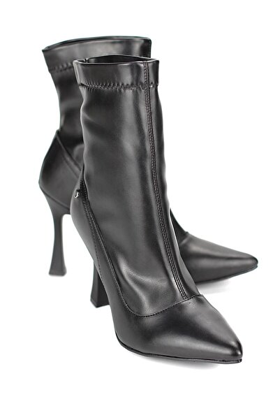 Gökhan Talay Mojito Siyah Cilt Esnek Yumuşak Kaymaz Taban (10cm) Streç Bot