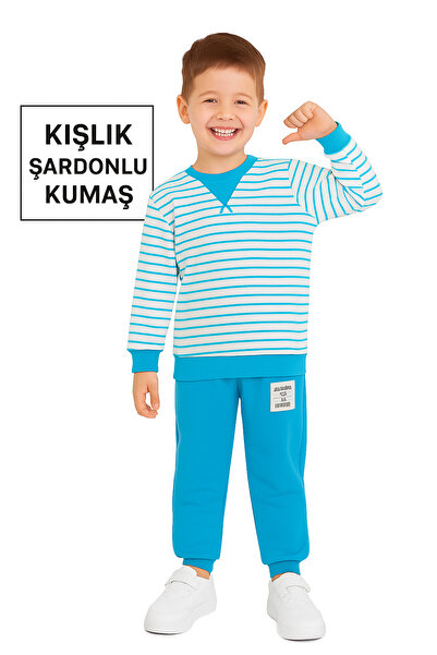 CiciTime Çocuk Modası Costum de sus și de jos pentru băiat, cu dungi și modele, pentru zi cu zi și școală