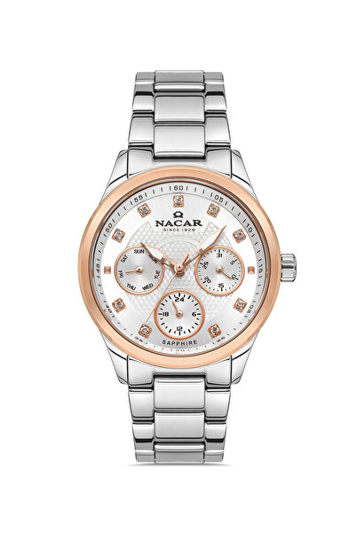 Nacar SAFİR CAM SPOR GÜMÜŞ KADIN KOL SAATİ NC38-396205-EWM