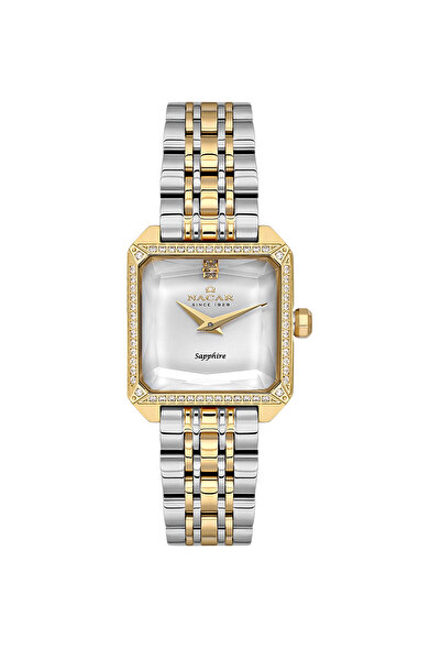 Nacar Sapphire Glass Silver - Gold Women's Wristwatch Nc33- 398387 -Cwms