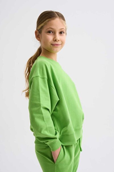THERECOLOR Green Organic Long Sleeve Sweatshirt for Girls