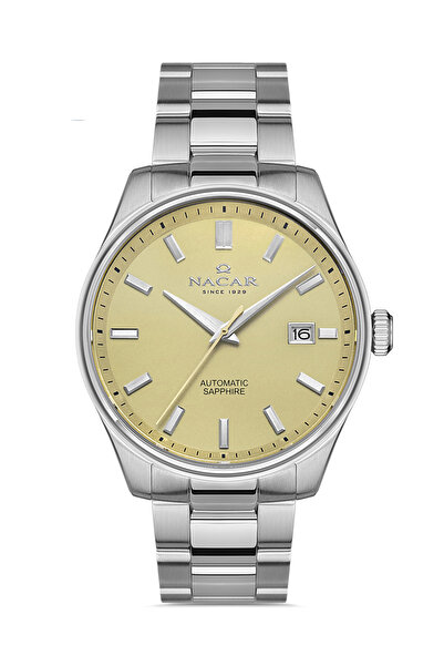 Nacar Sapphire Glass Classic Silver Men's Wristwatch Nc17- 2930283 -Acm