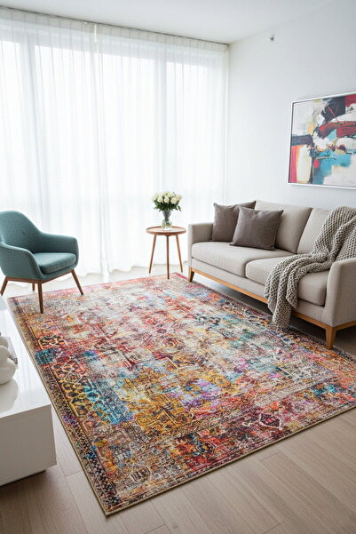 ARTLOOP Fusion Modern Dokuma Taban Dekoratif Renkli Halı AL 101