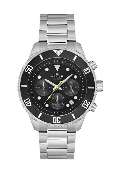 Nacar SAFİR CAM SPOR GÜMÜŞ ERKEK KOL SAATİ NC37-294238-ABM