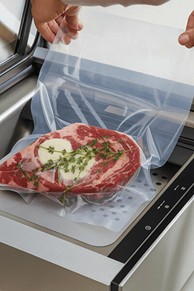 PlasandPlus Endüstriyel Vakum Poşet Torba Et Tavuk Peynir Gıdayla Temasa Uygun 155 Mikron Düz 23x18 cm 50 Adet